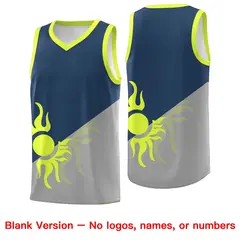 Gray Midnight Blue Radiant Sun Two Tone Basketball Jersey 2