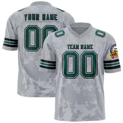 Gray Midnight Green-Black Graffiti Line Football Jersey 1
