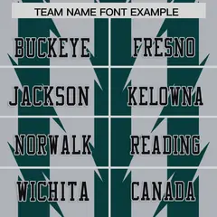 Gray Midnight Green Razr Stripe Graffiti Flag Football Jersey 3