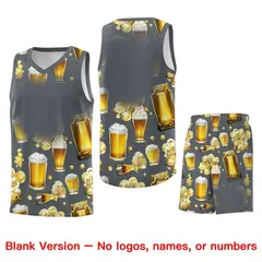 Gray National Beer Day Beer Bubble Basketball Jersey 7