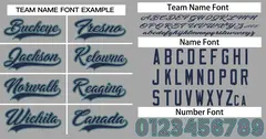 Gray Navy-Aqua Authentic Classic Baseball Jersey 3