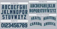 Gray Navy-Aqua Authentic Classic Baseball Jersey 3