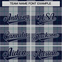 Gray Navy-Aqua Plaid Varsity Letterman Baseball Jacket 3
