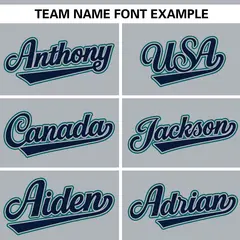 Gray Navy-Aqua Side Two-Tone Authentic Baseball Jersey 3