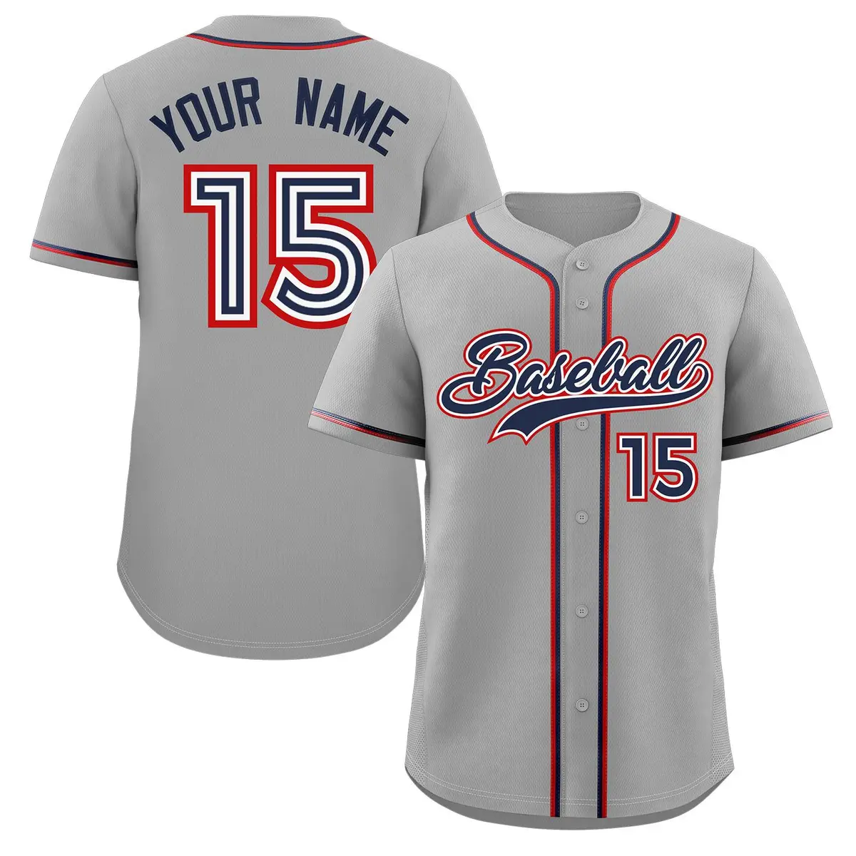 Gray Navy Authentic Classic Baseball Jersey