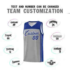 Gray Navy Classic Basketball Jersey Sports Uniform 4