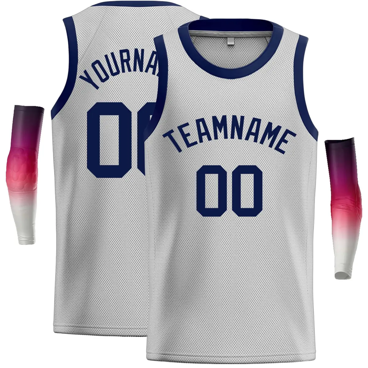 Gray Navy Classic Casual Basketball Jersey