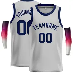 Gray Navy Classic Casual Basketball Jersey