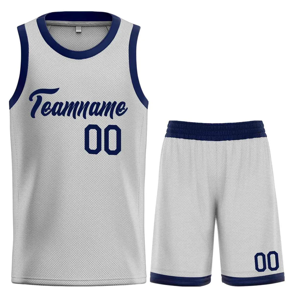 Gray Navy Classic Heal Sports Basketball Jersey Uniform Set