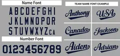 Gray Navy Classic Two-Button Softball Jersey 3