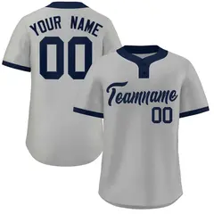 Gray Navy Classic Two-Button Softball Jersey