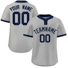 Gray Navy Classic Two-Button Softball Jersey