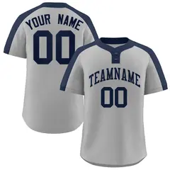 Gray Navy Classic Two-Button Softball Jersey