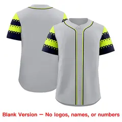 Gray Navy Fluorescent Green Flag Lace Sleeve Baseball Jersey 7