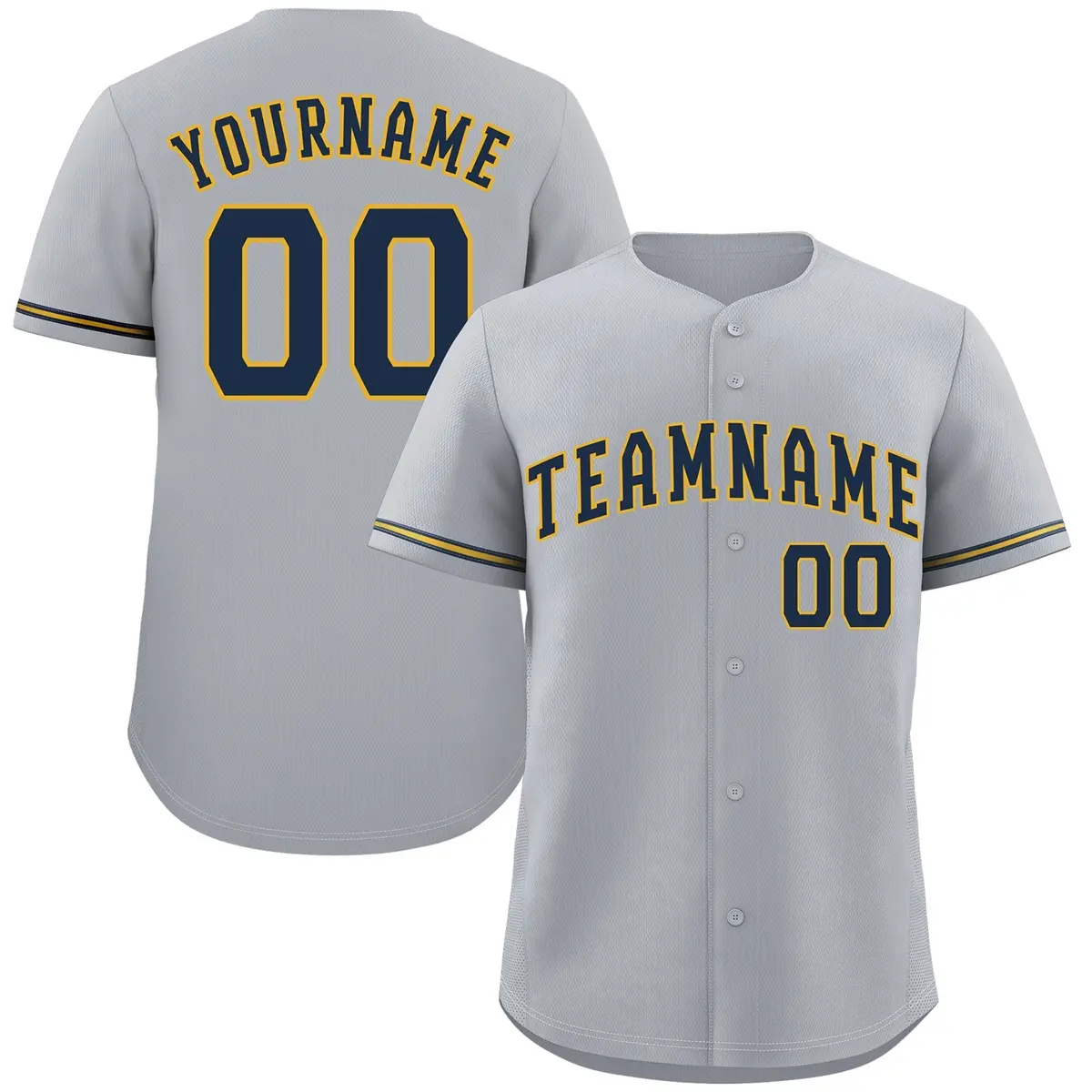 Gray Navy-Gold Classic Authentic Baseball Jersey