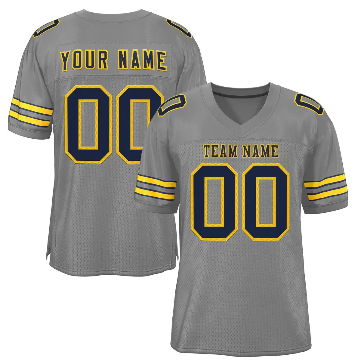 Gray Navy-Gold Classic Style Football Jersey