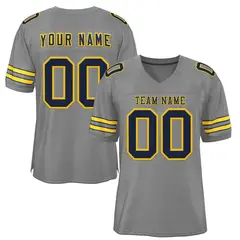 Gray Navy-Gold Classic Style Football Jersey 1