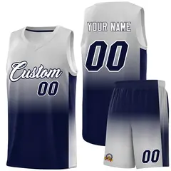 Gray Navy Gradient Fashion Sports Basketball Jersey