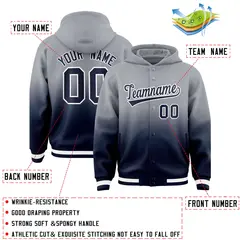 Gray Navy Gradient Letterman Varsity Jacket Hoodie 4