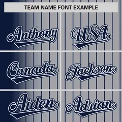 Gray Navy Gradient Pinstripe Full-Snap Letterman Jacket 3