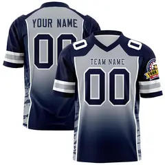 Gray Navy Gradient Side Pattern Authentic Football Jersey 1