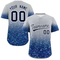 Gray Navy Gradient Sparkle-Effect Authentic Baseball Jersey