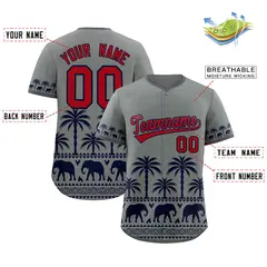 Gray Navy Graffiti Pattern Bossinia Baseball Jersey 2