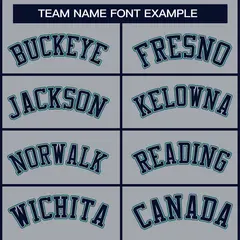 Gray Navy Gray-Aqua Classic Style Hockey Jersey 3