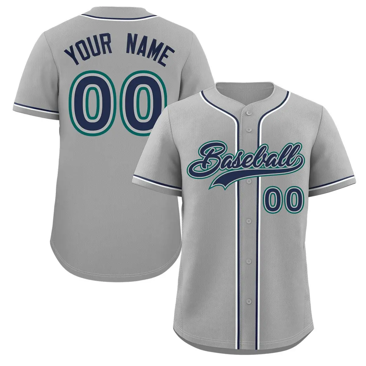 Gray Navy-Gray Classic Authentic Baseball Jersey