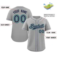Gray Navy-Gray Classic Authentic Baseball Jersey 2