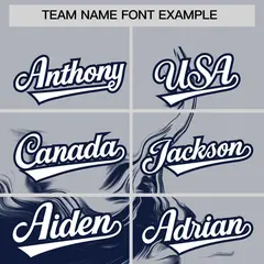 Gray Navy Ink Pattern Authentic Baseball Jersey 3