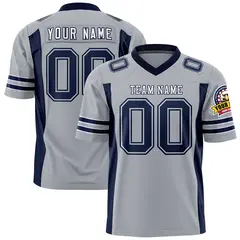 Gray Navy Insert Color Design Authentic Football Jersey 1