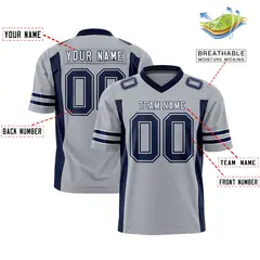 Gray Navy Insert Color Design Authentic Football Jersey 2