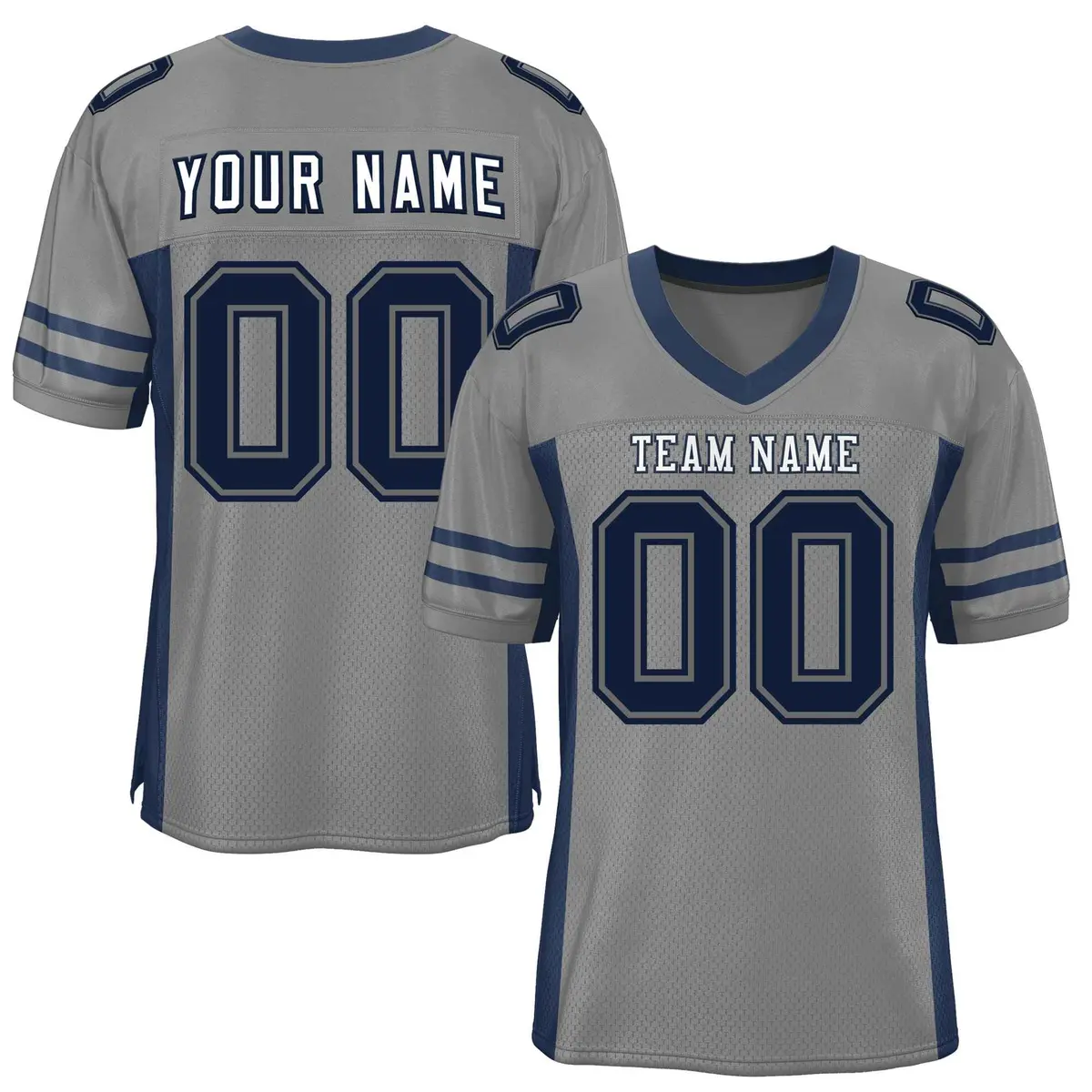 Gray Navy Insert Color Mesh Authentic Football Jersey