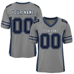 Gray Navy Insert Color Mesh Authentic Football Jersey
