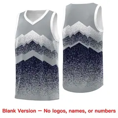 Gray Navy Mountain Fade Gradient Fashion Basketball Jersey 6