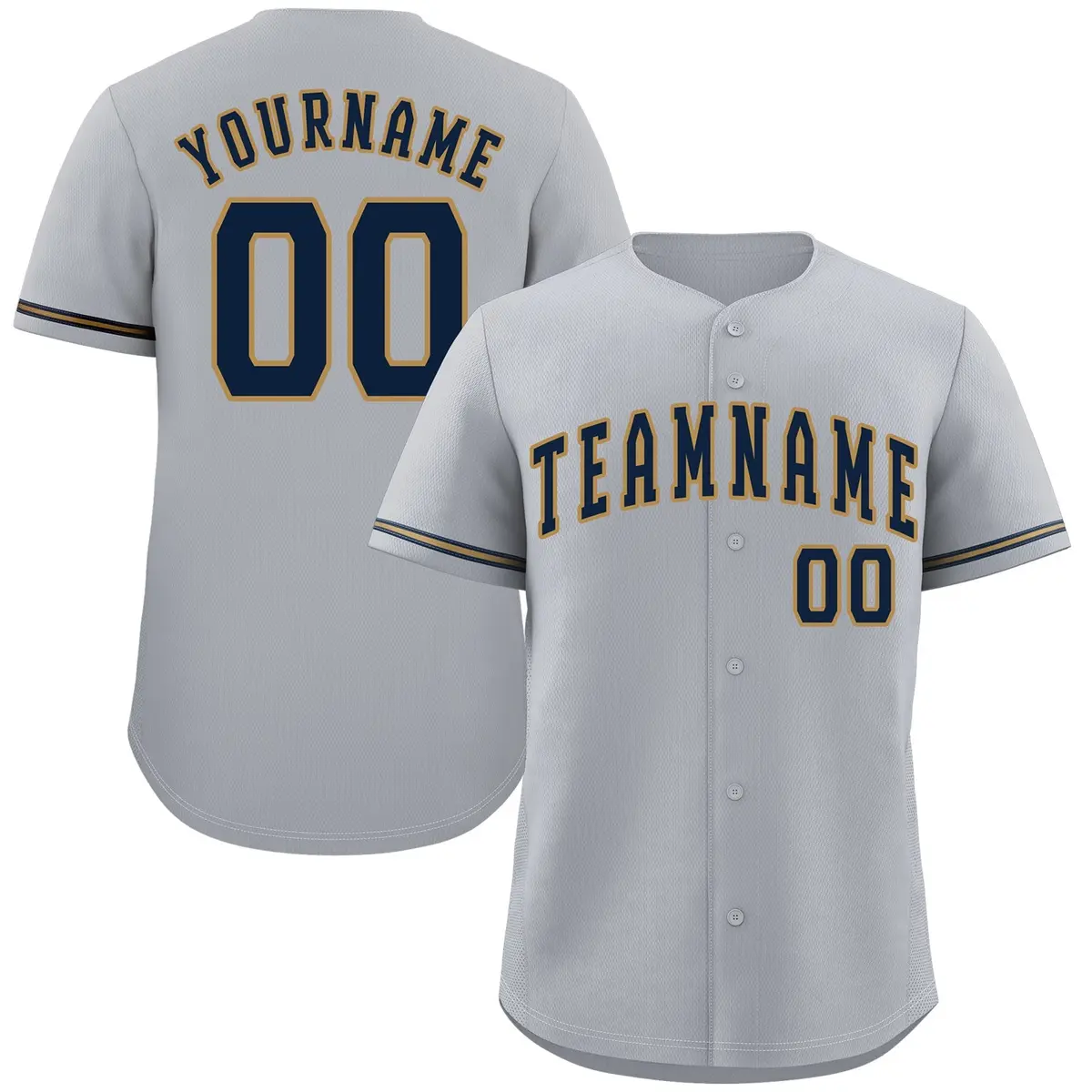 Gray Navy-Old Gold Authentic Classic Baseball Jersey