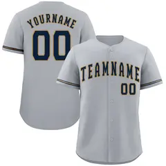 Gray Navy-Old Gold Authentic Classic Baseball Jersey 1