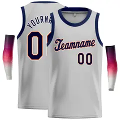 Gray Navy-Orange Classic Casual Basketball Jersey
