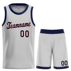 Gray Navy-Orange Classic Sets Basketball Uniform Jersey
