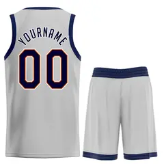 Gray Navy-Orange Classic Sets Basketball Uniform Jersey 2
