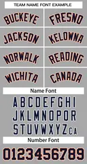 Gray Navy-Orange Classic Style Two-Button Softball Jersey 3