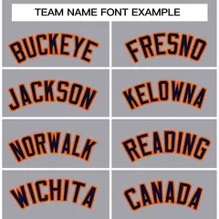 Gray Navy-Orange Classic Varsity Full-Snap Letterman Jacket 3