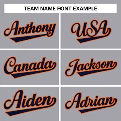 Gray Navy-Orange Classic Varsity Full-Snap Letterman Jacket 4