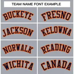 Gray Navy-Orange Classic Varsity Full-Snap Letterman Jacket 5
