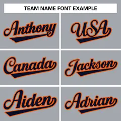 Gray Navy-Orange Classic Varsity Full-Snap Letterman Jacket 5