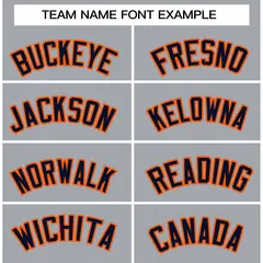 Gray Navy-Orange Classic Varsity Full-Snap Letterman Jacket 5