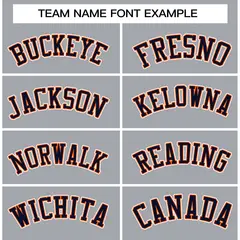 Gray Navy-Orange Classic Varsity Full-Snap Letterman Jacket 5