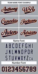 Gray Navy Orange-White Classic Style Hockey Jersey 3