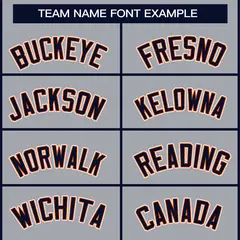 Gray Navy Orange-White Classic Style Hockey Jersey 3